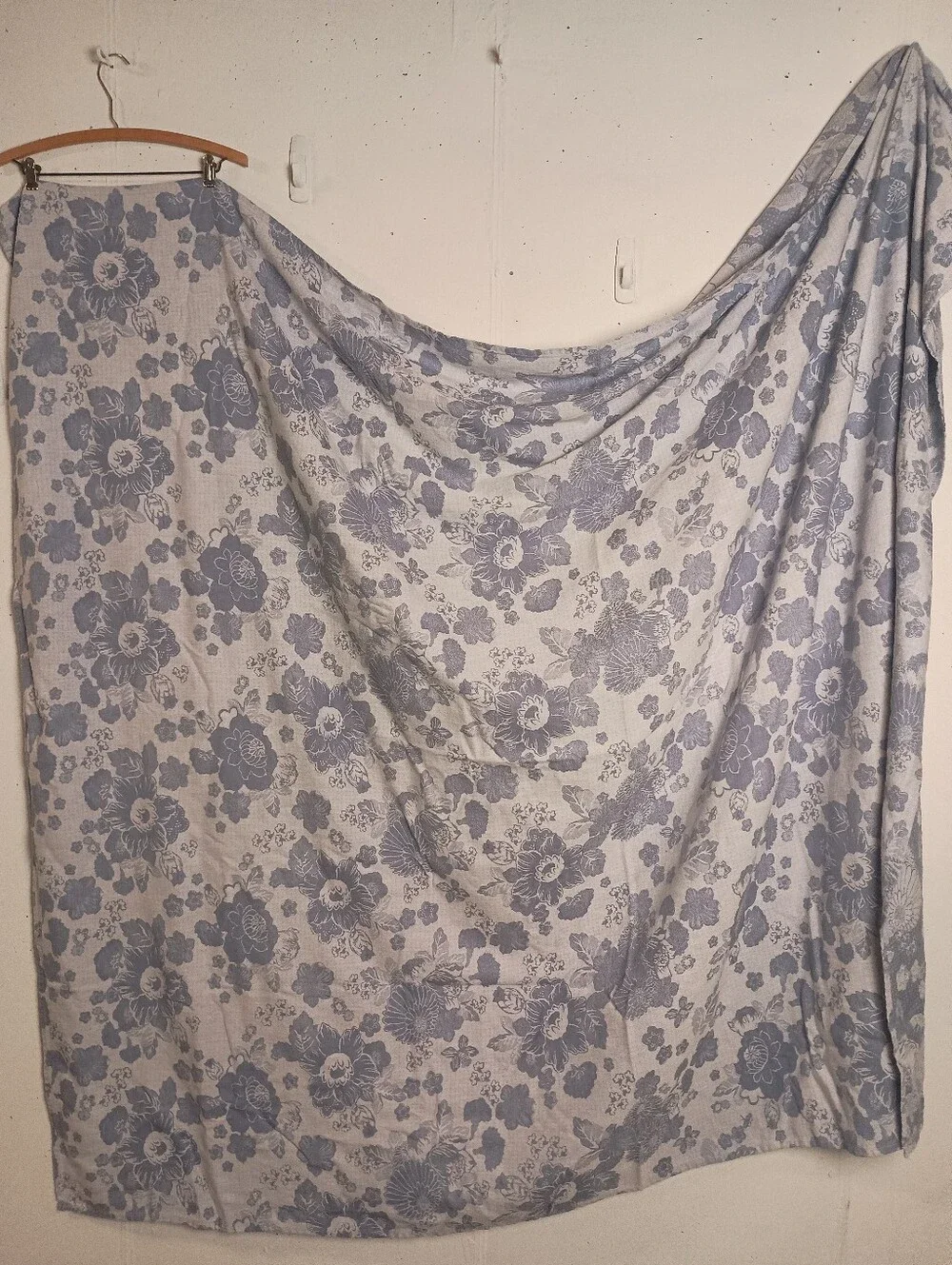 Anthropologie- Blue Floral Jacquard Tablecloth- Size 92